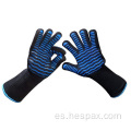 Guantes resistentes al calor de la barbacoa de la cocina Hespax Silicone